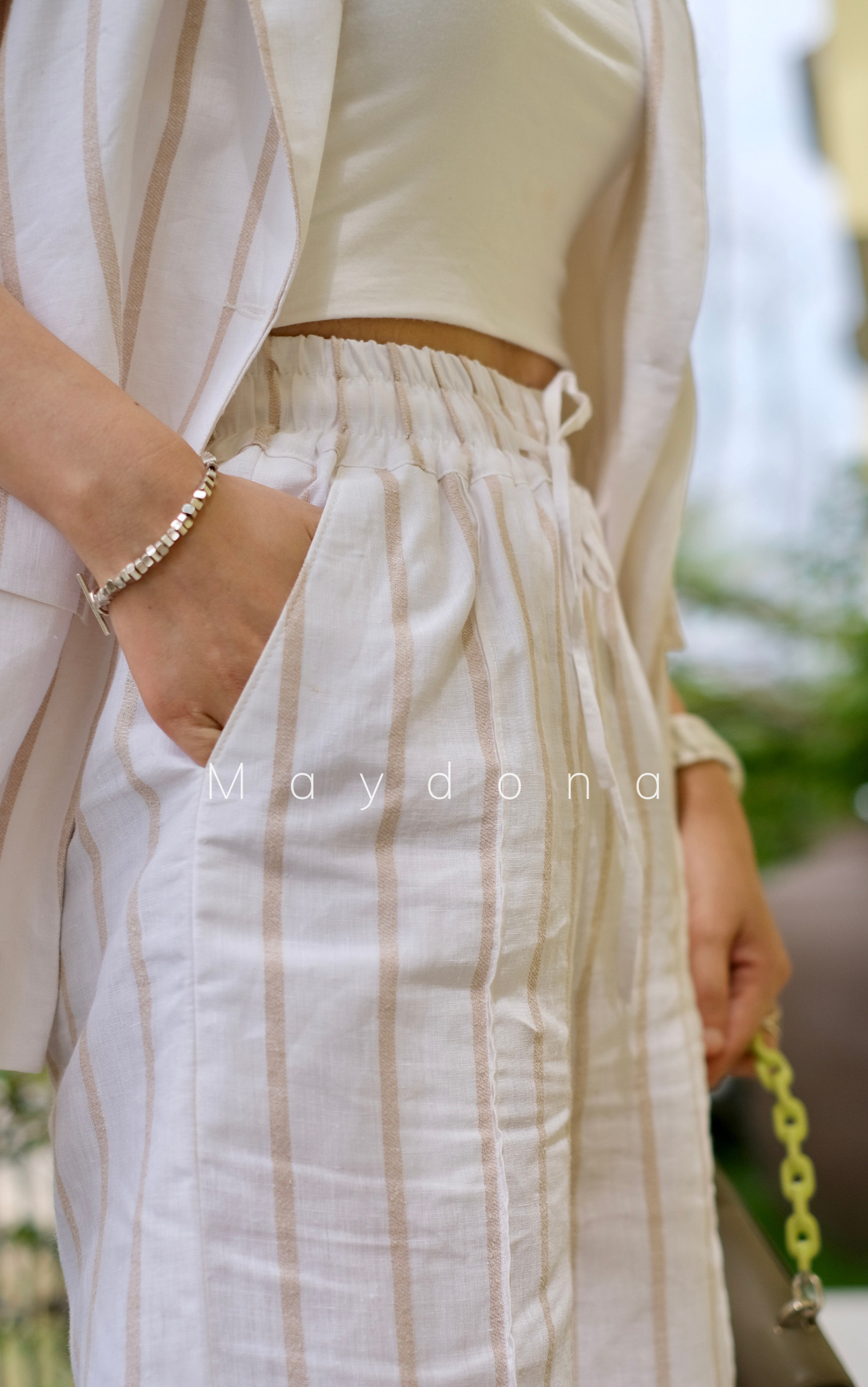 Áo gile sọc dọc, dáng dài, cổ vest - BST Gile 2023 - Ảnh 5