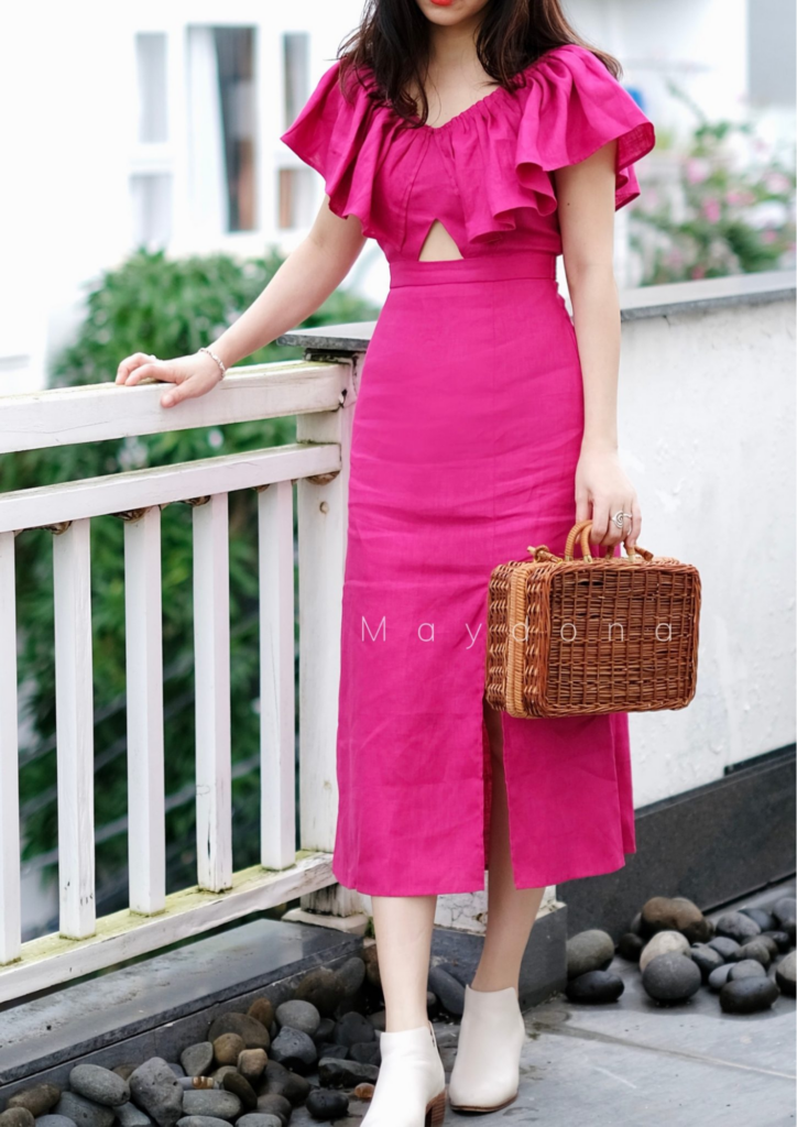 đầm linen công sở7