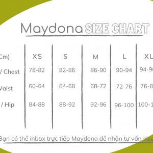 Maydona size chart