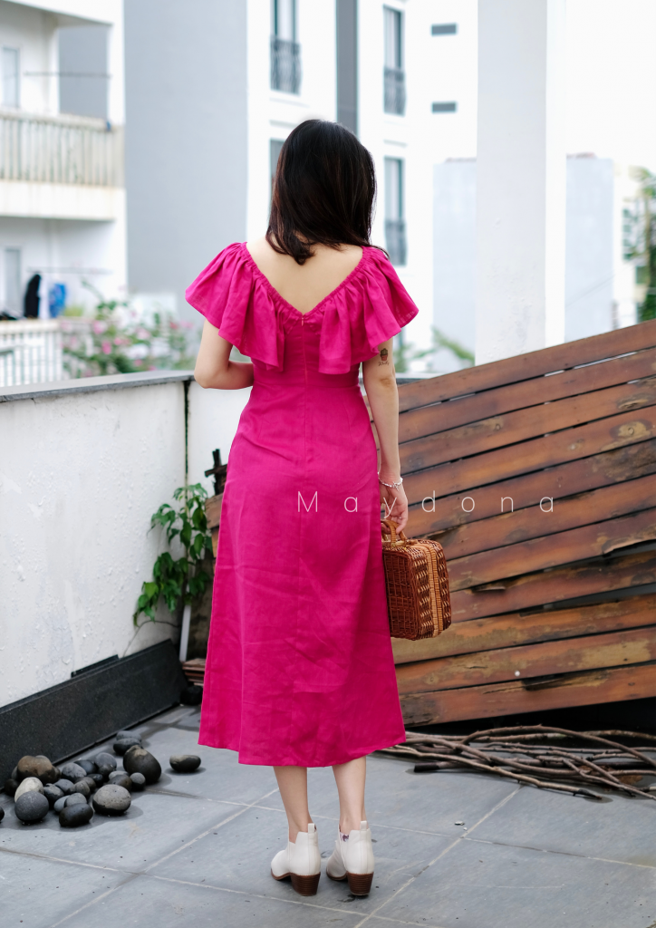 Đầm suông linen Trung niên cổ V, mẫu mới năm 2023, thời trang cao cấp Đũi  Việt DV190 | Lazada.vn
