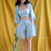 Quần shorts linen lưng chun