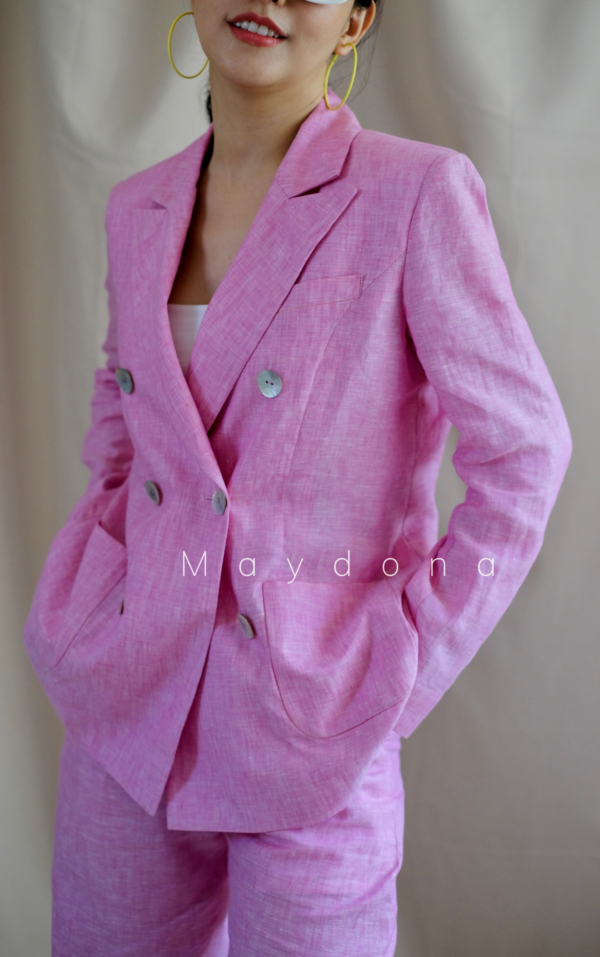 Áo khoác blazer linen 4