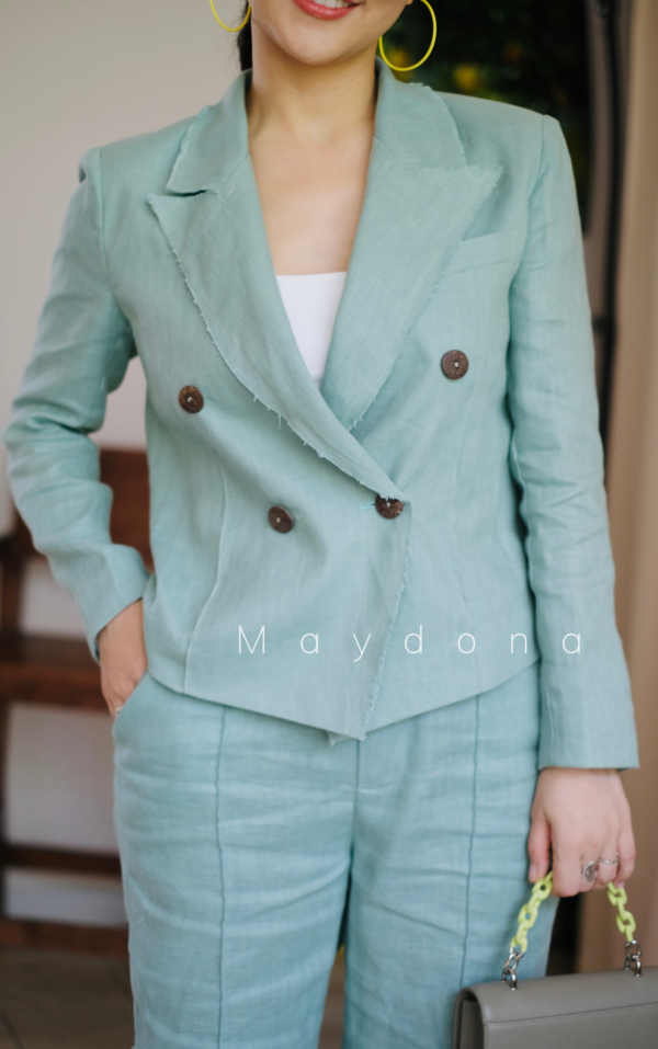 Áo khoác blazer linen 2