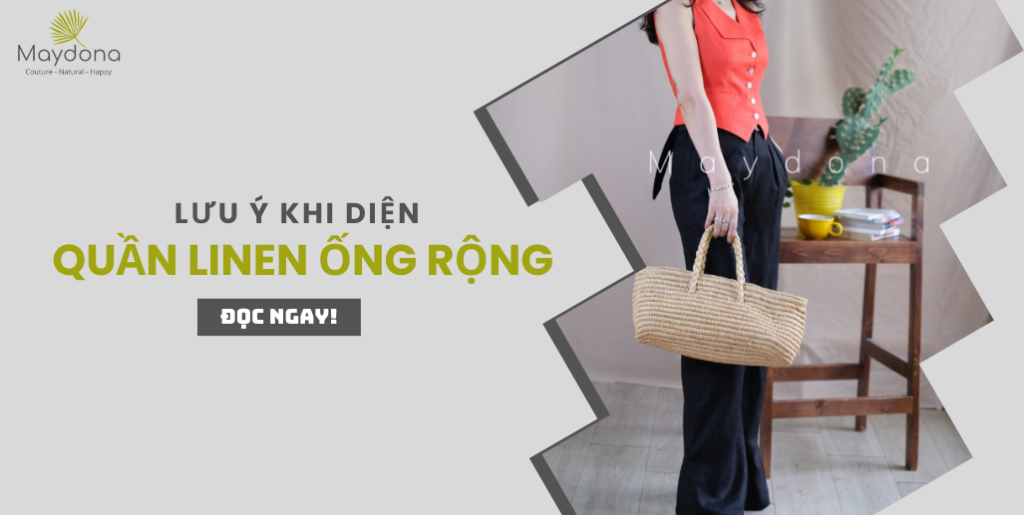 quần linen ống rộng